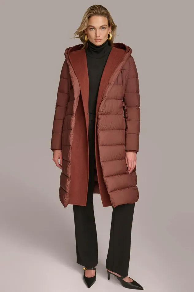 Women Donna Karan Coats And Jackets TIE WAIST PUFFER Sienna