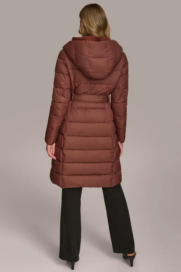Women Donna Karan Coats And Jackets TIE WAIST PUFFER Sienna