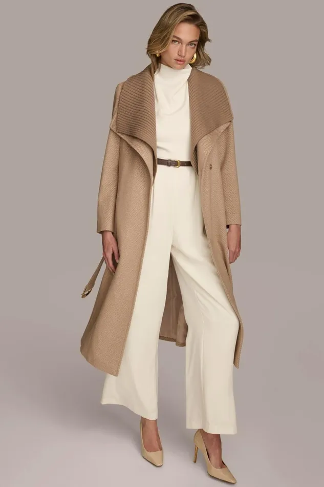 Women Donna Karan Coats And Jackets WOOL COAT Beige