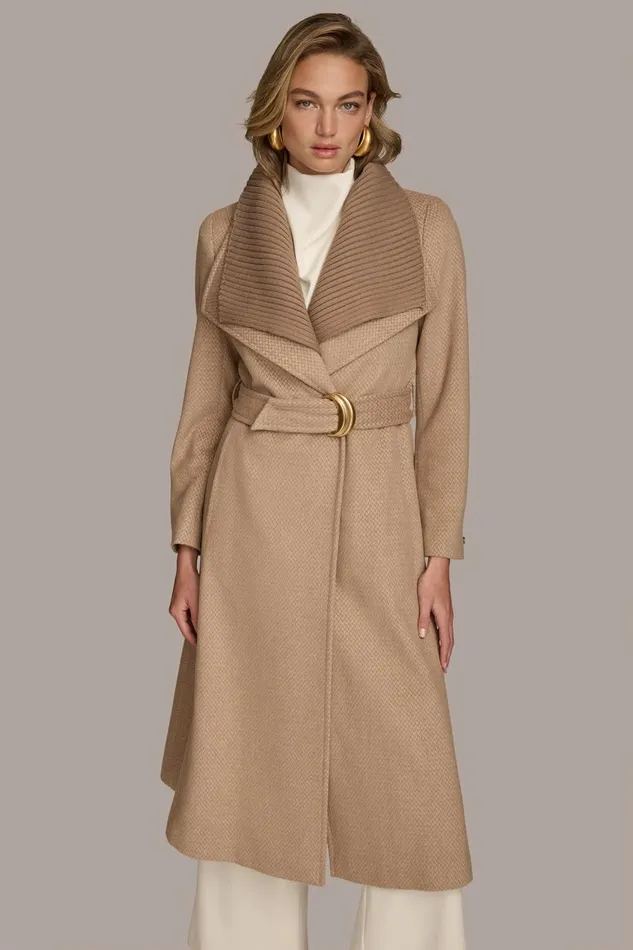 Women Donna Karan Coats And Jackets WOOL COAT Beige