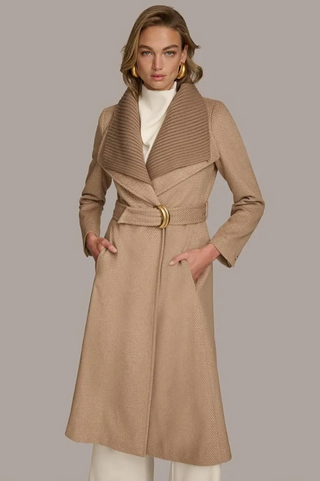 Women Donna Karan Coats And Jackets WOOL COAT Beige