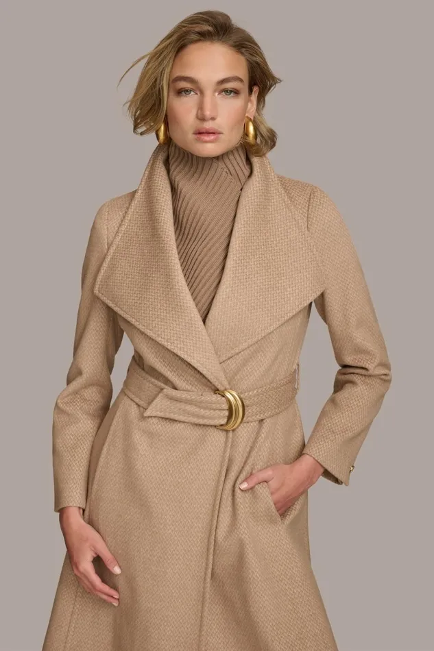 Women Donna Karan Coats And Jackets WOOL COAT Beige