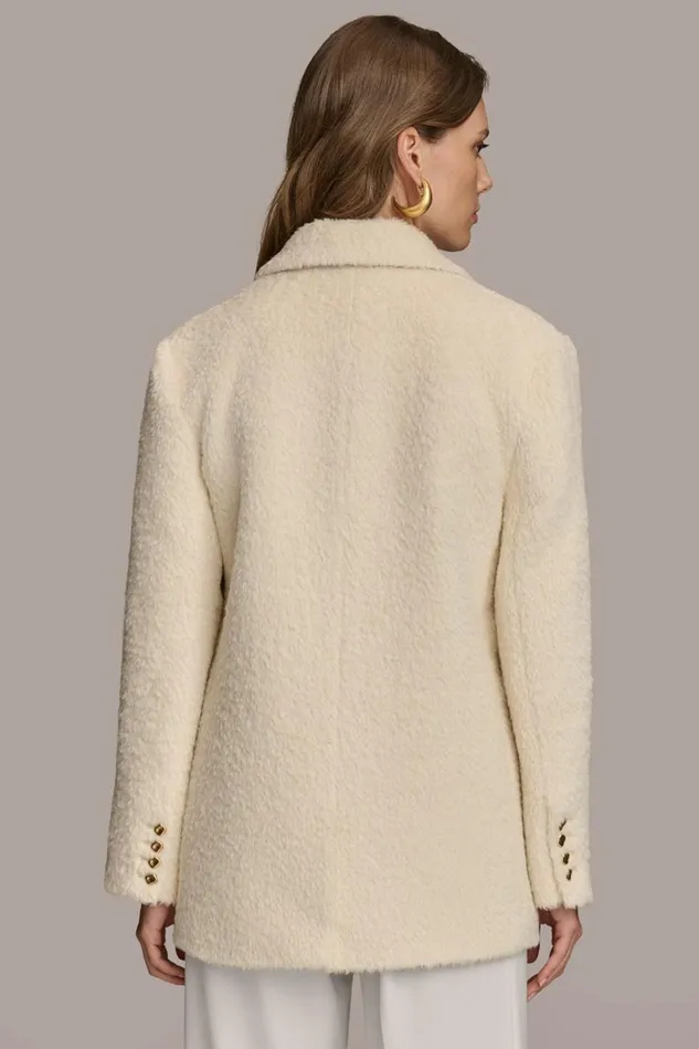 Women Donna Karan Coats And Jackets WOOL COAT Ivory