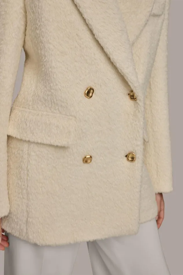 Women Donna Karan Coats And Jackets WOOL COAT Ivory