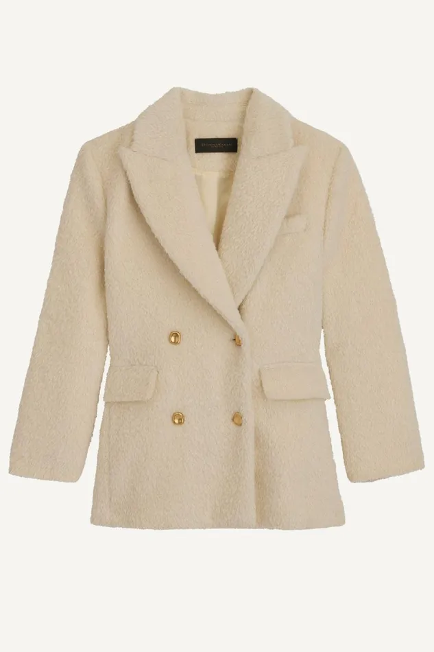 Women Donna Karan Coats And Jackets WOOL COAT Ivory