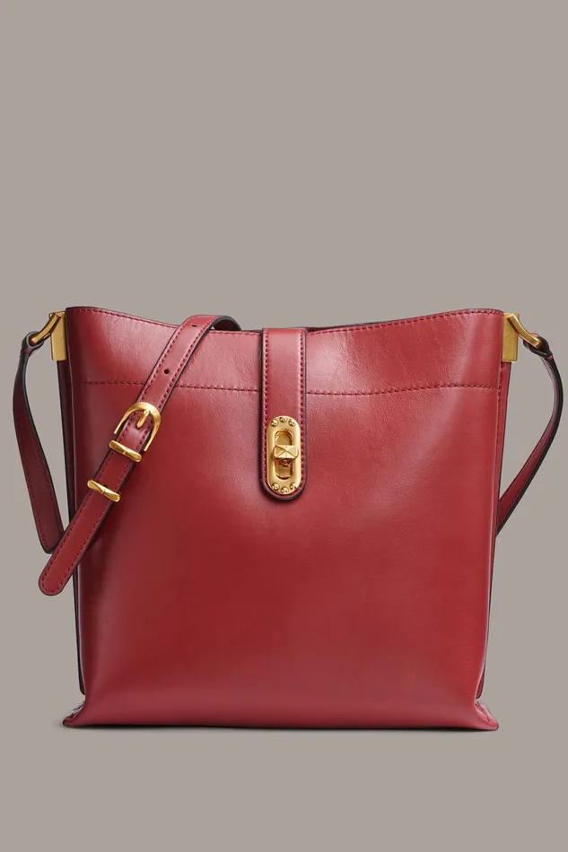 Women Donna Karan Crossbody Bags And Satchels BRIDGEHAMPTON CROSSBODY Claret