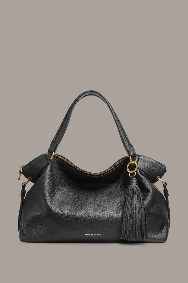 Women Donna Karan Crossbody Bags And Satchels GLENWOOD SATCHEL Black