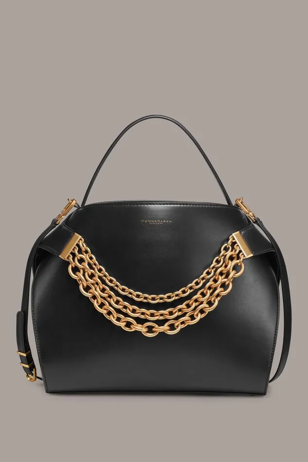 Women Donna Karan Crossbody Bags And Satchels PLANDOME SATCHEL Black