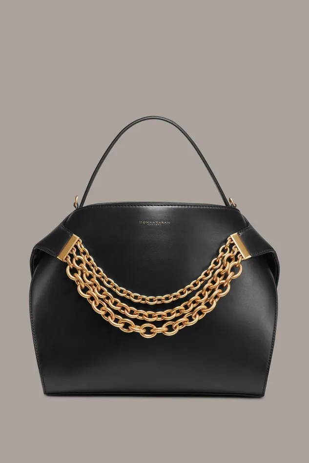 Women Donna Karan Crossbody Bags And Satchels PLANDOME SATCHEL Black
