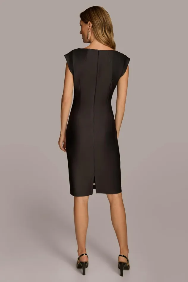 Women Donna Karan Dresses And Jumpsuits ABSTRACT SHEATH MIDI DRESS Black