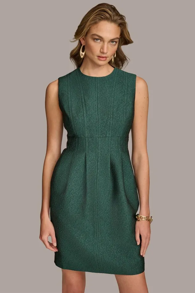 Women Donna Karan Dresses And Jumpsuits JACQUARD SHEATH DRESS Spruce