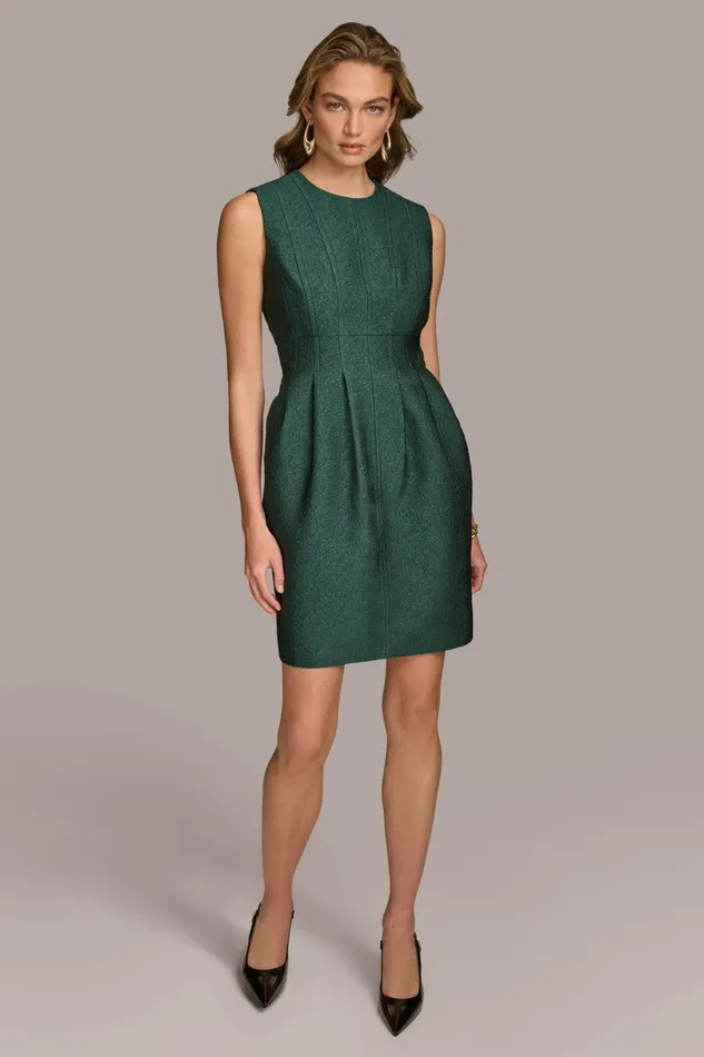 Women Donna Karan Dresses And Jumpsuits JACQUARD SHEATH DRESS Spruce