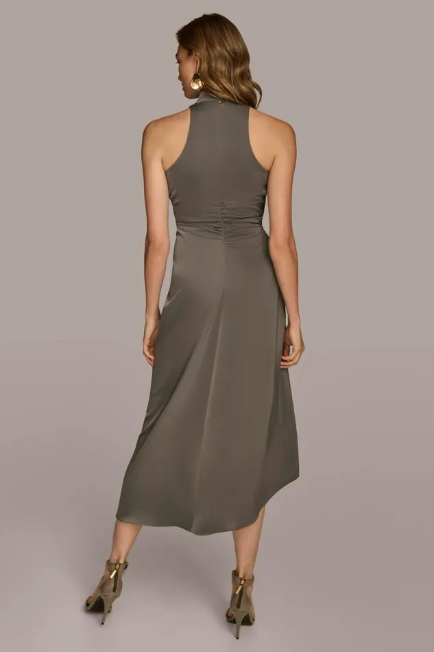 Women Donna Karan Dresses And Jumpsuits MOCK NECK A LINE MIDI DRESS Iron