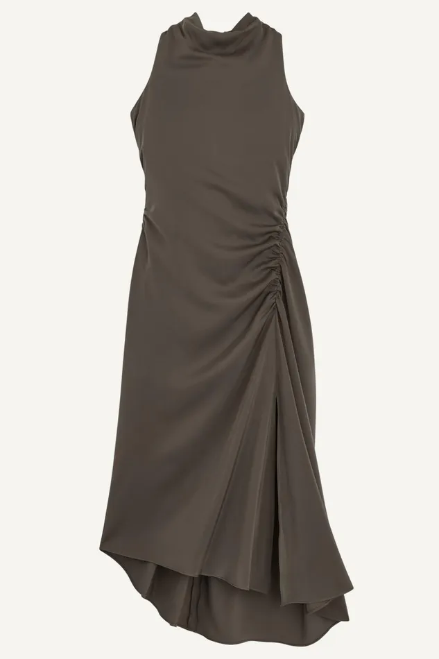 Women Donna Karan Dresses And Jumpsuits MOCK NECK A LINE MIDI DRESS Iron