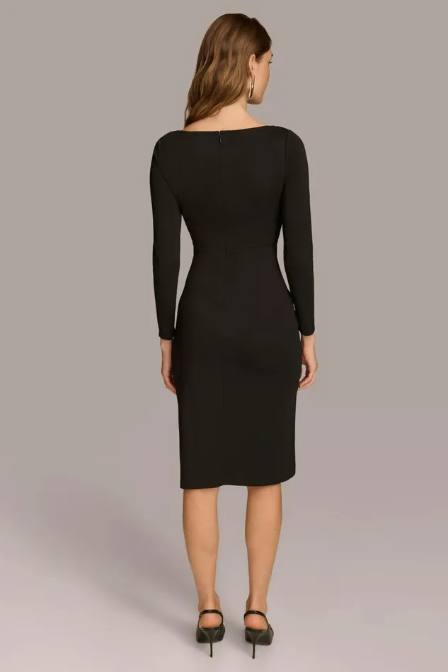 Women Donna Karan Dresses And Jumpsuits SHEATH ROUCHED SIDE DRESS Black
