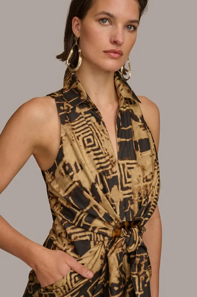Women Donna Karan Dresses And Jumpsuits TORTOISE HARDWARE KNOT DRESS Blackfawn