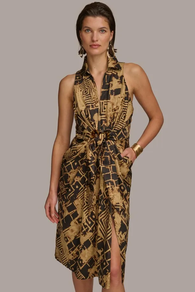 Women Donna Karan Dresses And Jumpsuits TORTOISE HARDWARE KNOT DRESS Blackfawn