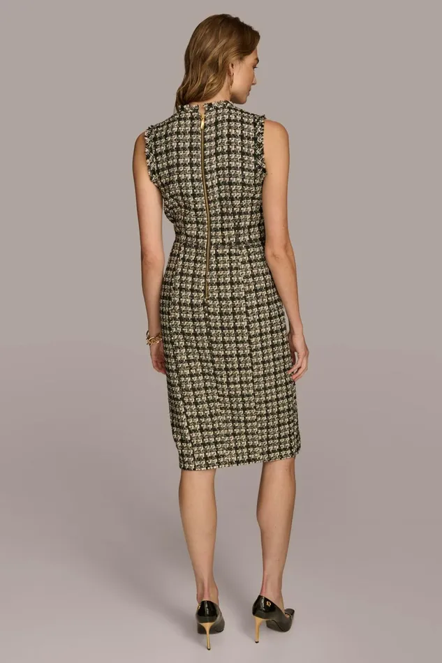 Women Donna Karan Dresses And Jumpsuits TWEED SHEATH DRESS Black Multi