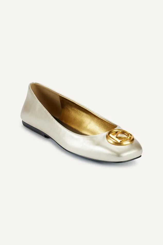 Women Donna Karan Flats And Loafers KYLEE BALLET FLAT Whitegold