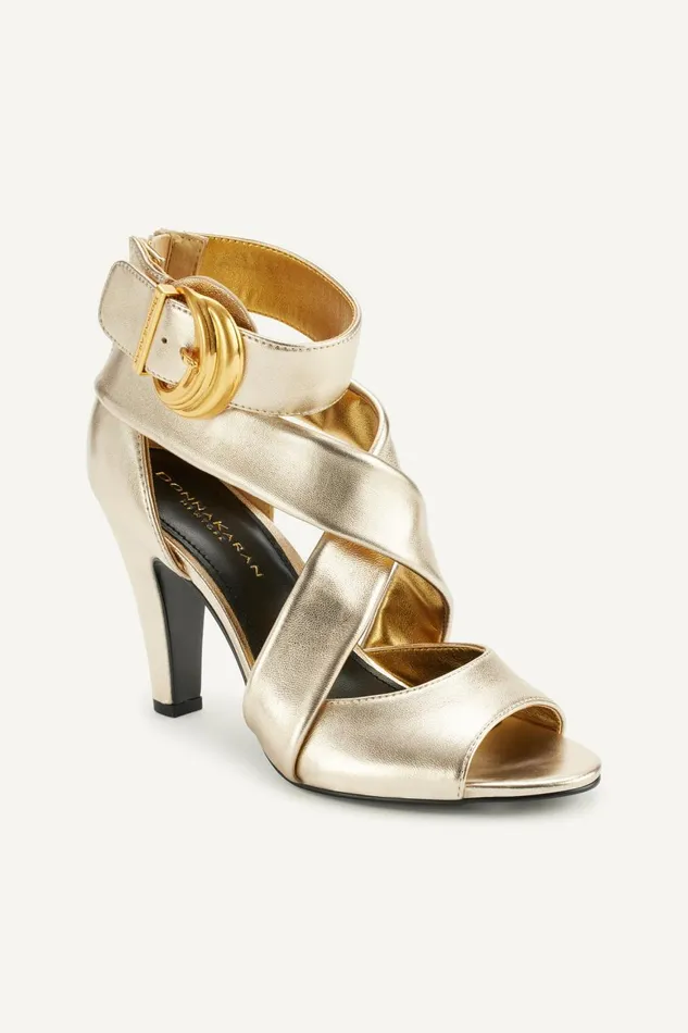 Women Donna Karan Heels And Wedges CLARI STRAPPY SANDAL White Gold