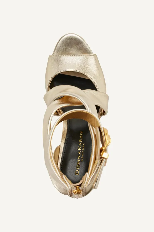 Women Donna Karan Heels And Wedges CLARI STRAPPY SANDAL White Gold