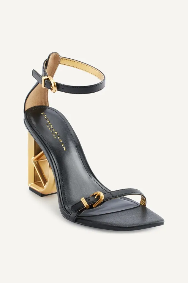 Women Donna Karan Heels And Wedges DK ANKLE STRAP SANDAL Black