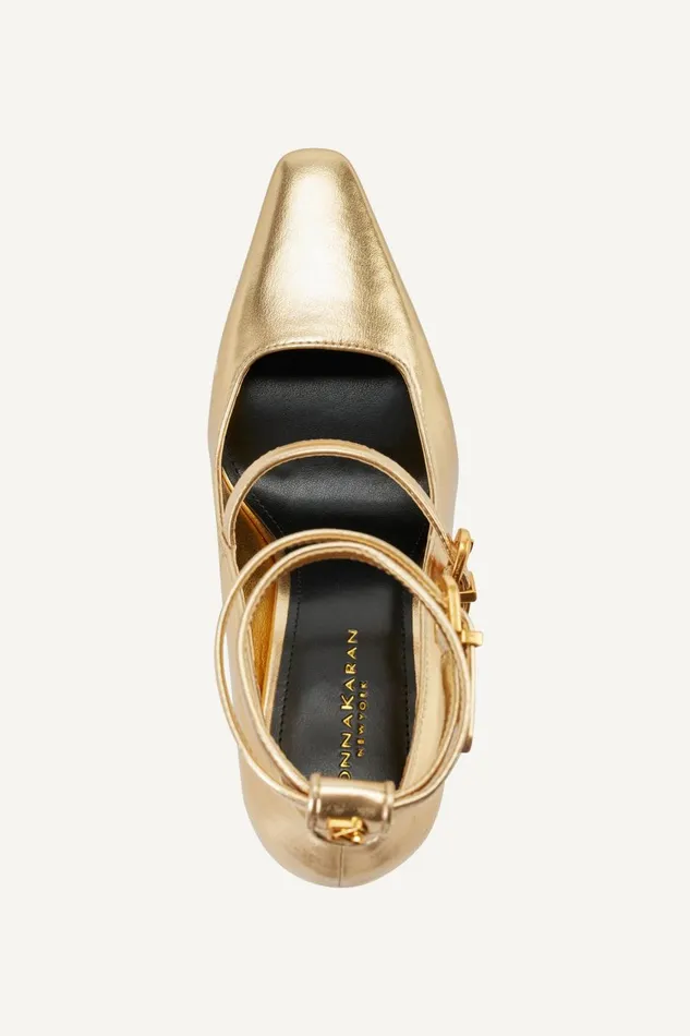 Women Donna Karan Heels And Wedges PRYCE STRAPPY HIGH PUMP HEEL Gold
