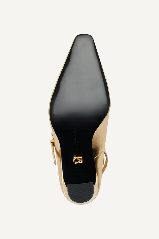 Women Donna Karan Heels And Wedges PRYCE STRAPPY HIGH PUMP HEEL Gold