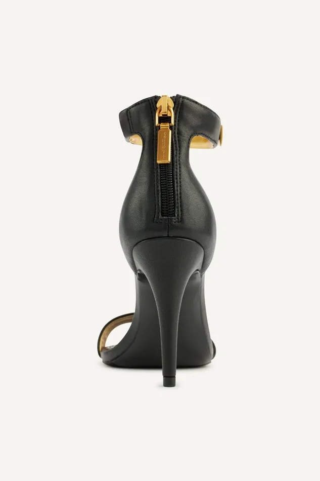Women Donna Karan Heels And Wedges SABINA ANKLE STRAP SANDAL Black