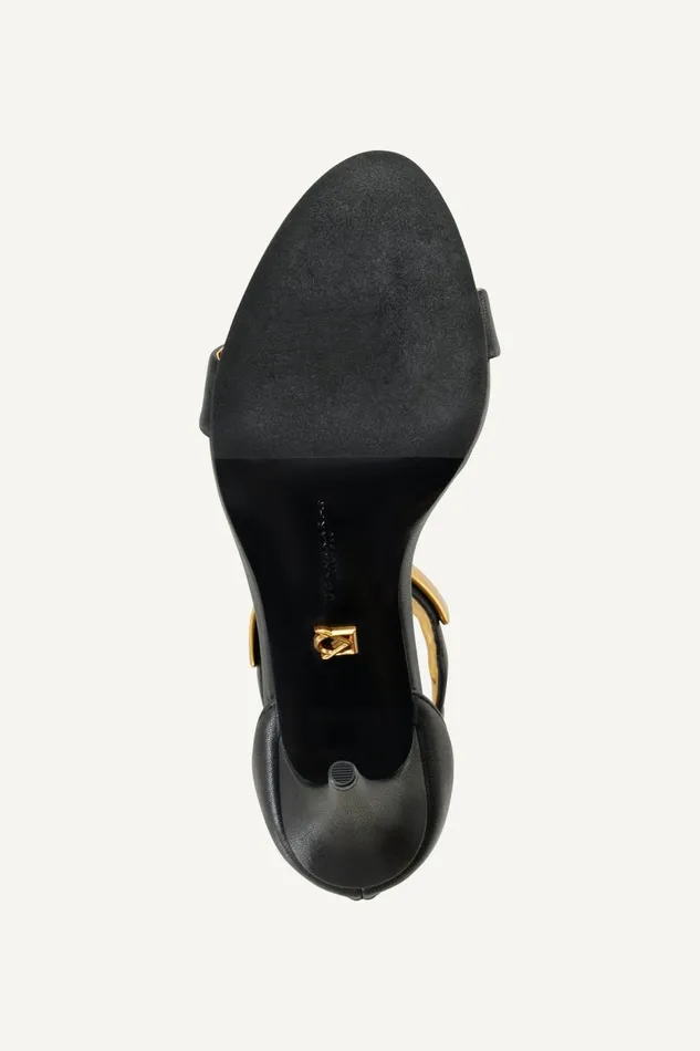 Women Donna Karan Heels And Wedges SABINA ANKLE STRAP SANDAL Black