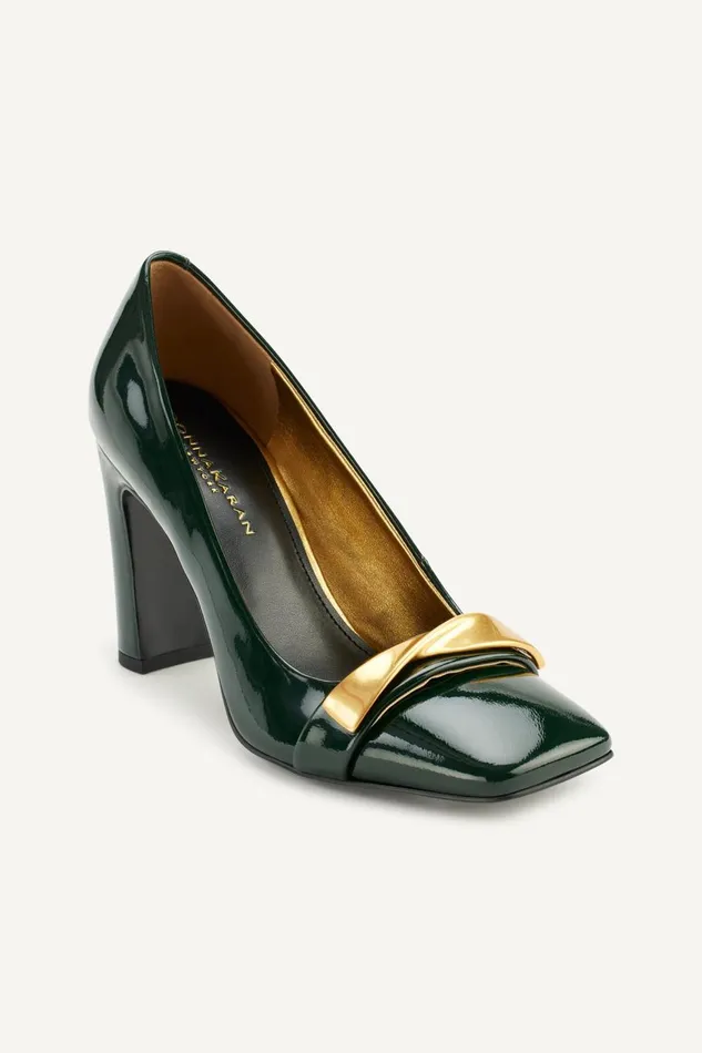 Women Donna Karan Heels And Wedges SABINA SQUARE TOE PUMP Forest Green