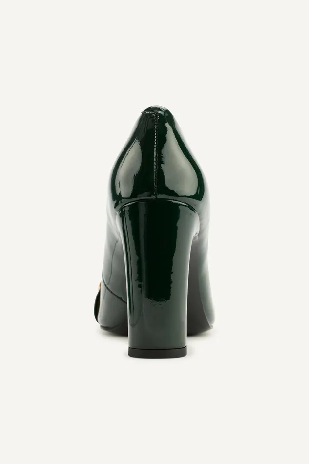 Women Donna Karan Heels And Wedges SABINA SQUARE TOE PUMP Forest Green