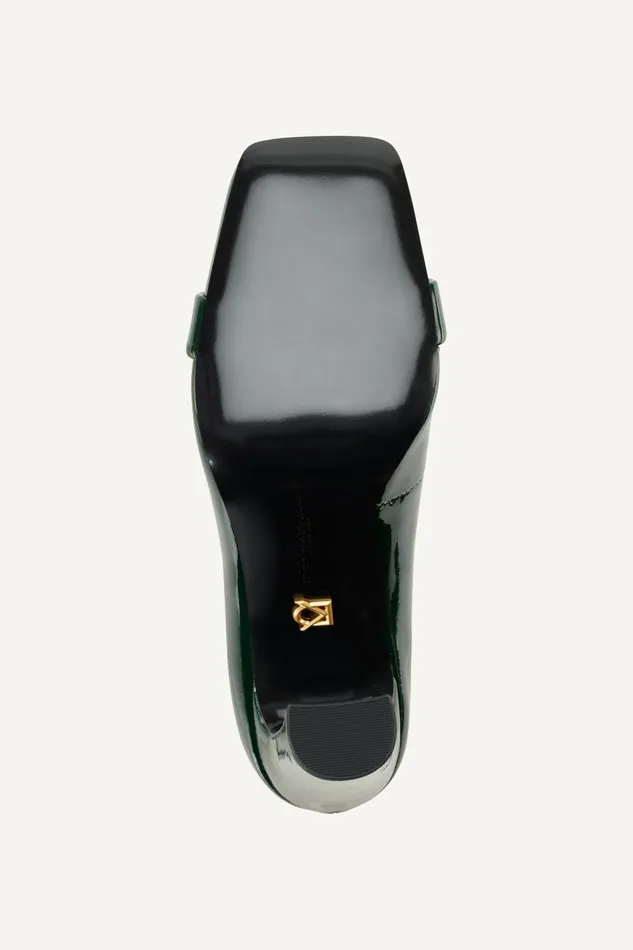 Women Donna Karan Heels And Wedges SABINA SQUARE TOE PUMP Forest Green