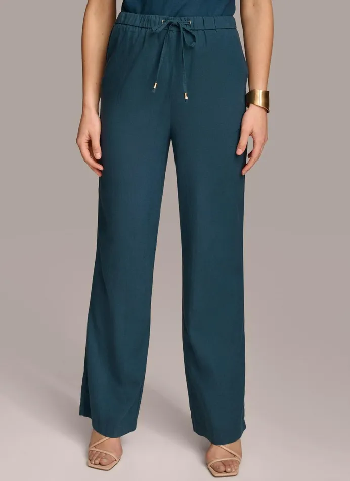 Women Donna Karan Pants DRAWSTRING PANT Tide Navy