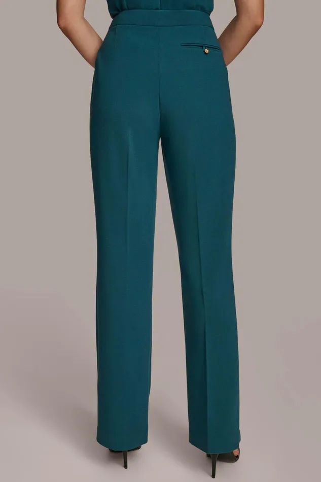 Women Donna Karan Pants MIDRISE STRAIGHT LEG PANT Peacock