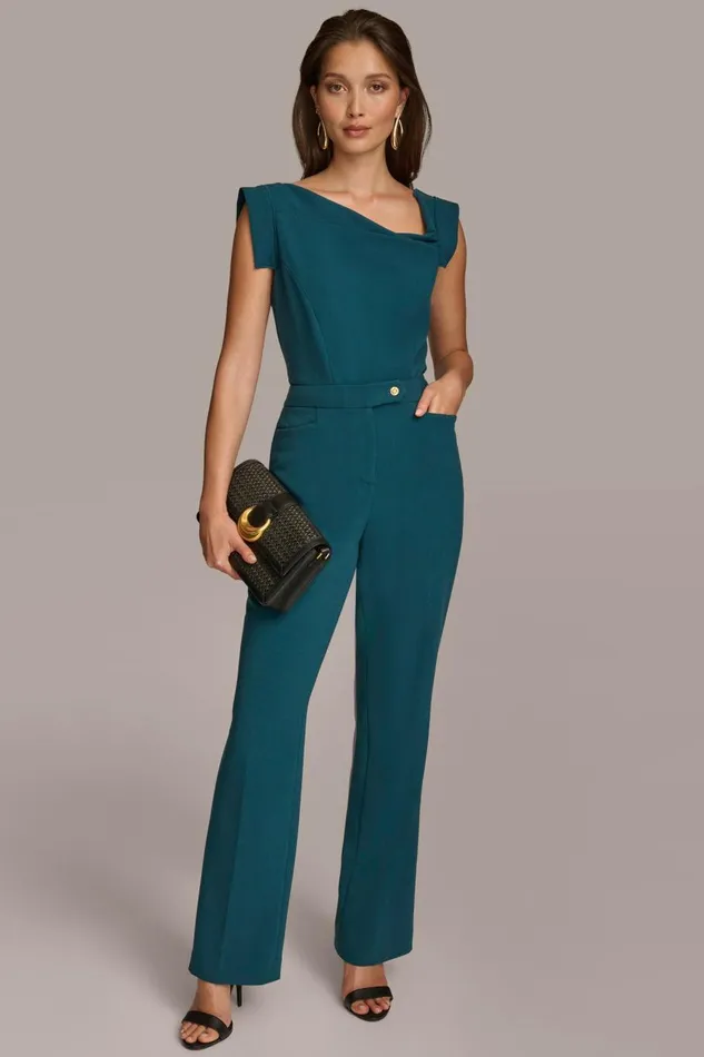 Women Donna Karan Pants MIDRISE STRAIGHT LEG PANT Peacock