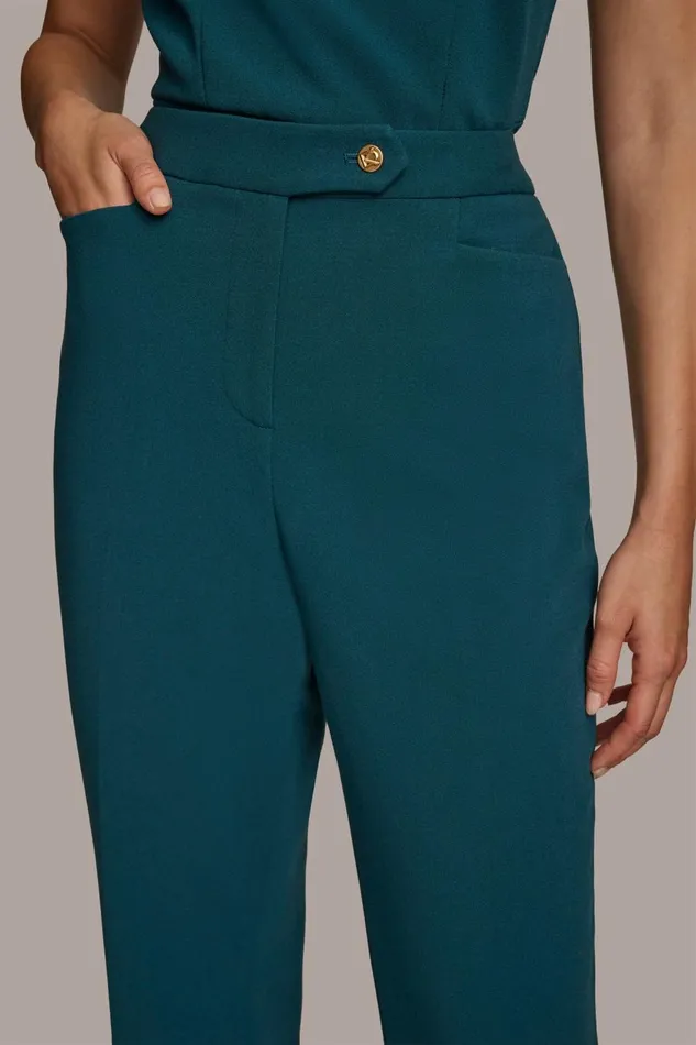 Women Donna Karan Pants MIDRISE STRAIGHT LEG PANT Peacock