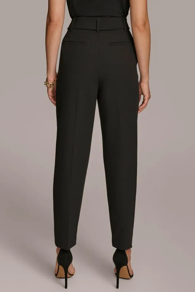 Women Donna Karan Pants PLEATED PANT WITH BELT Black