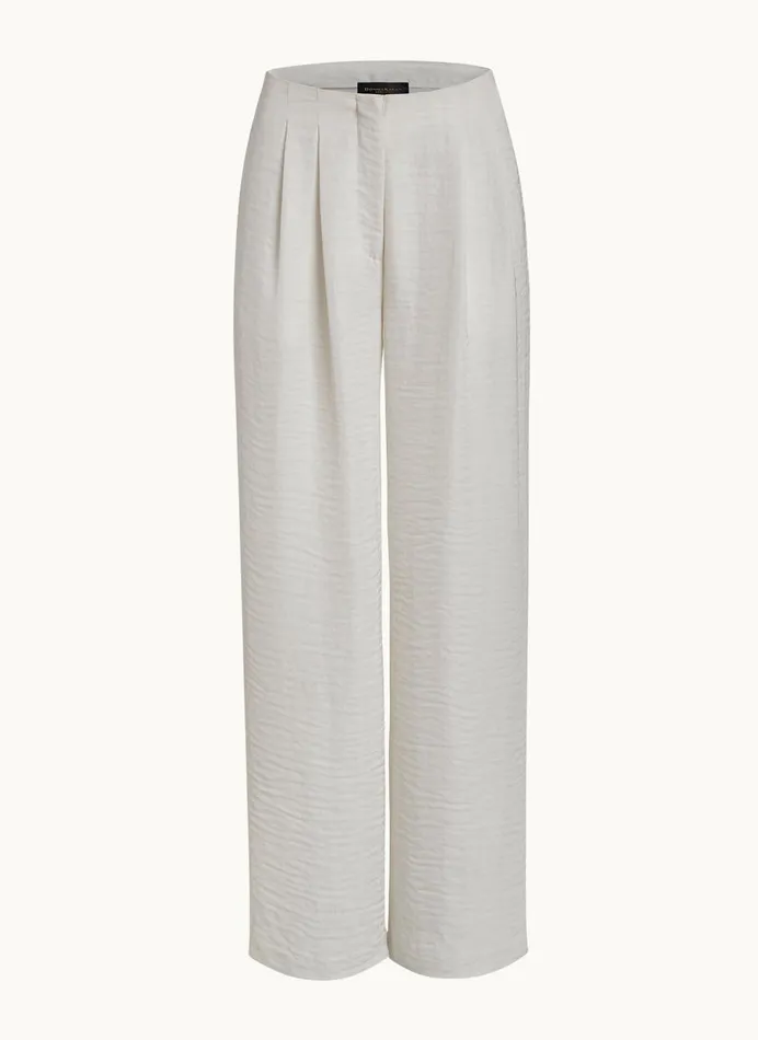 Women Donna Karan Pants PLEATED WIDE LEG PANT Cream