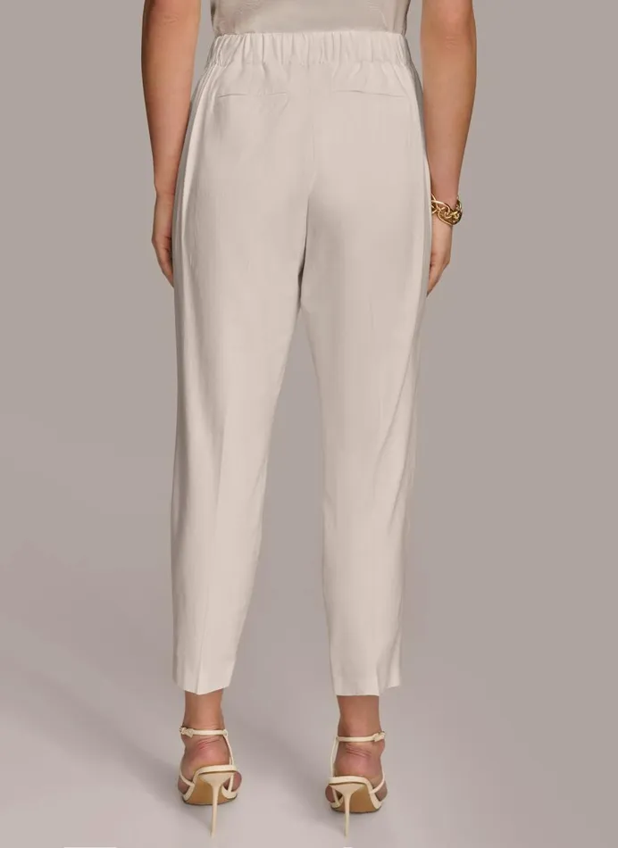 Women Donna Karan Pants PULL ON TROUSER WITH PLEATS Cream