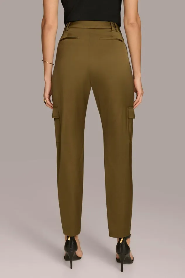 Women Donna Karan Pants STRAIGHT LEG CARGO PANT Beech