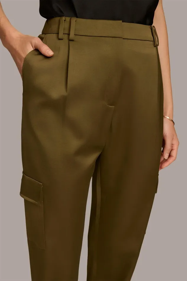 Women Donna Karan Pants STRAIGHT LEG CARGO PANT Beech