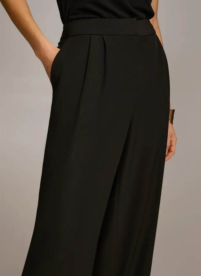 Women Donna Karan Pants WIDE LEG PANT Black