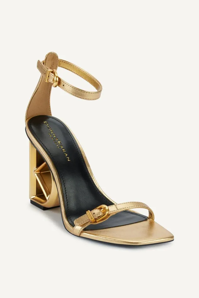 Women Donna Karan Sandals DK ANKLE STRAP SANDAL Gold