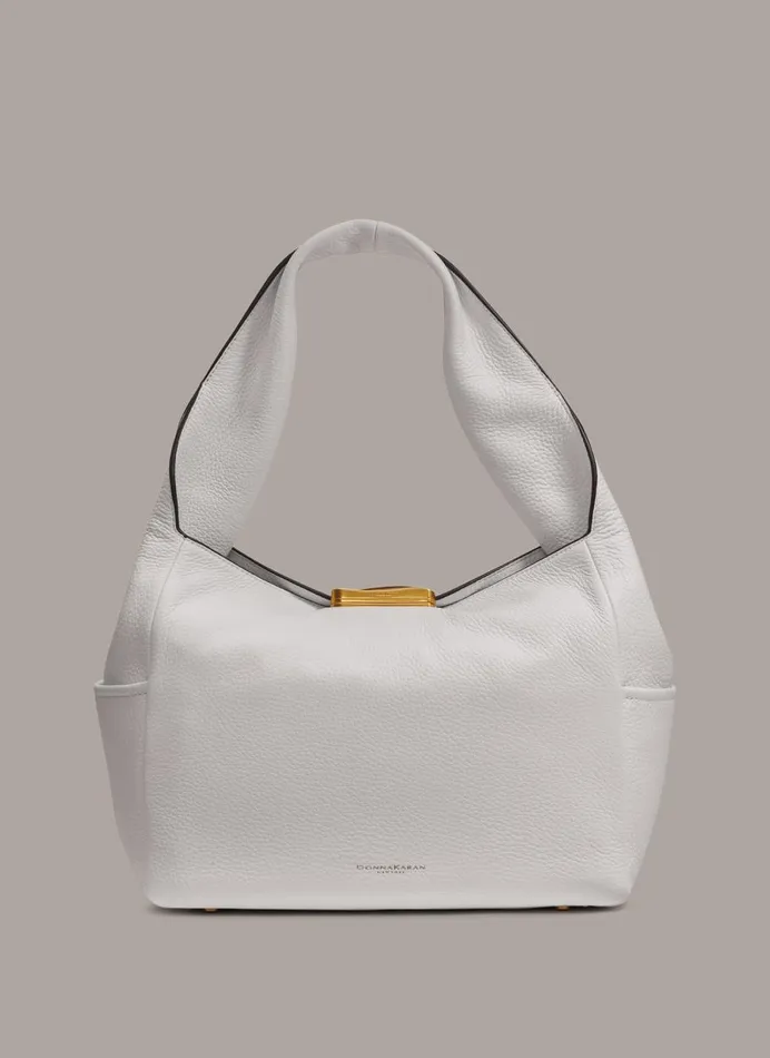Women Donna Karan Shoulder And Hobo Bags AMAGANSETT SHOULDER BAG Brilliant White