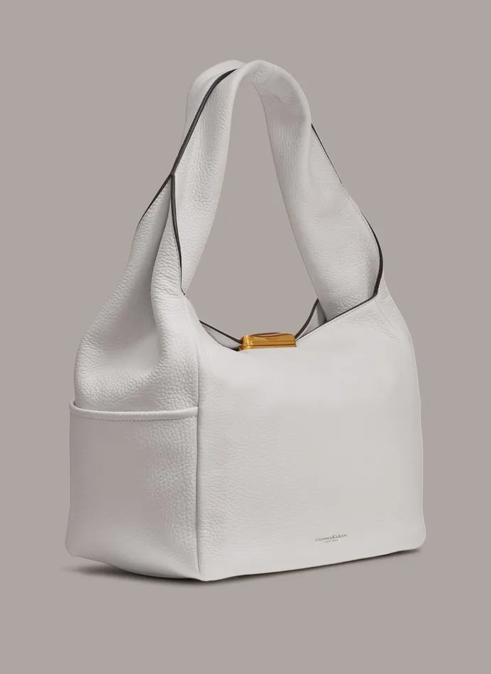 Women Donna Karan Shoulder And Hobo Bags AMAGANSETT SHOULDER BAG Brilliant White