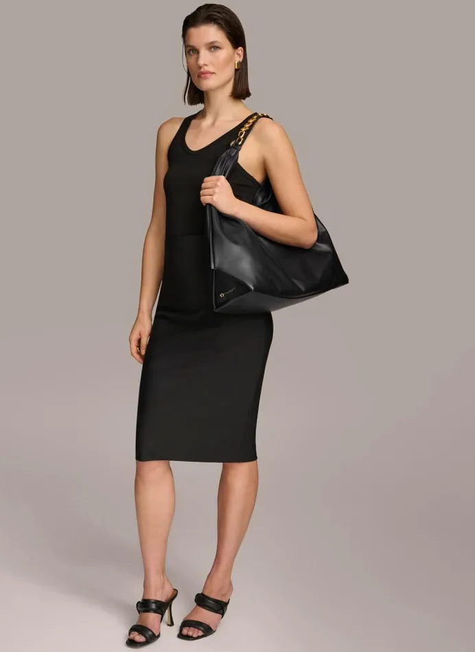 Women Donna Karan Shoulder And Hobo Bags BELLMORE XL HOBO Black