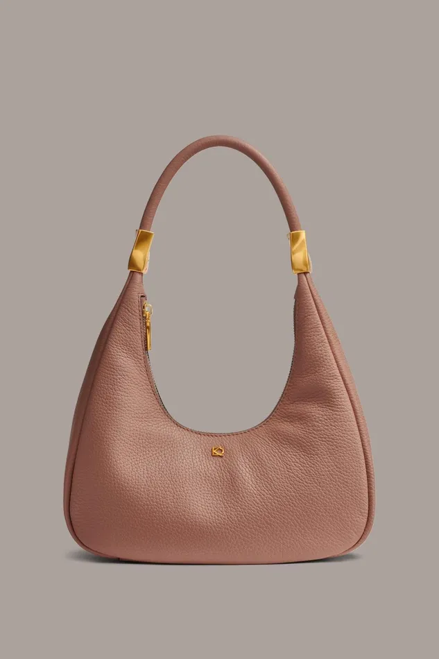 Women Donna Karan Shoulder And Hobo Bags QUOGUE SMALL HOBO BAG Italian Clay