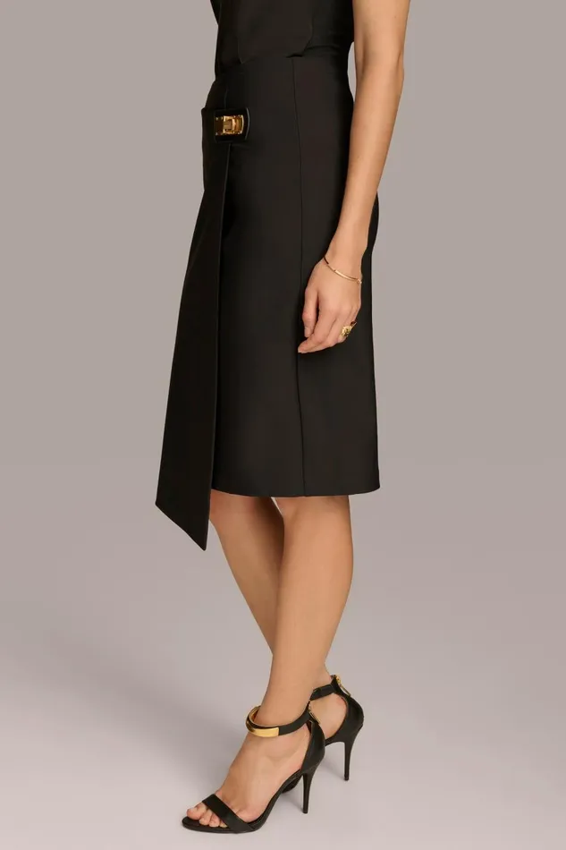 Women Donna Karan Skirts PENCIL SKIRT WITH BUCKLE DETAIL Black