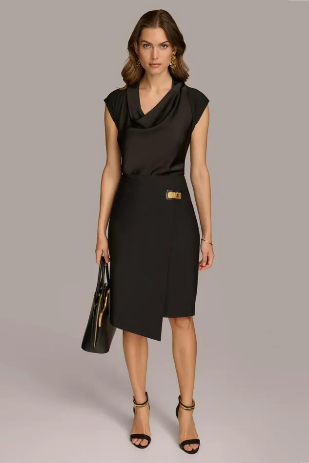 Women Donna Karan Skirts PENCIL SKIRT WITH BUCKLE DETAIL Black